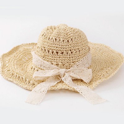  Hat Wide Brim Straw Beach Hats Outdoor Floppy Foldable Cap Sun Protection  eb-69527304
